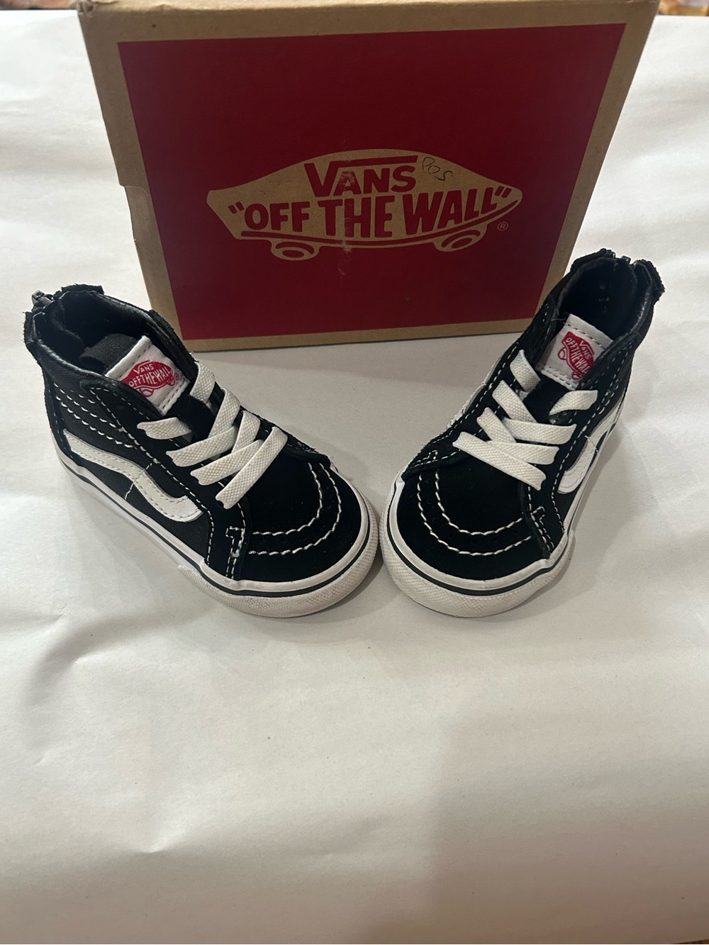 Vans Kids Black & White High-Top Skate Sneakers